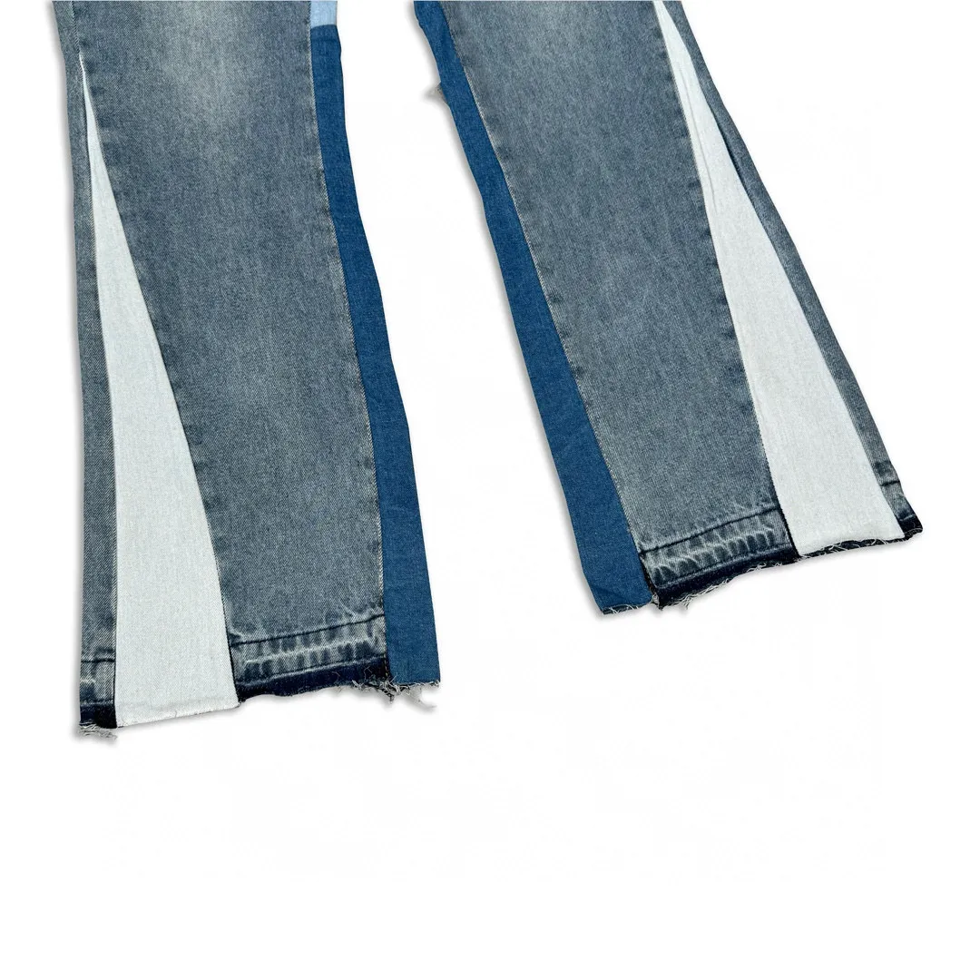 -Size upper body P246#G11 GALLERY DEPT. Denim bell-bottoms, washed and distressed spliced ​​jeans. GALLERY is attracted by these bell-bottoms. Whether it is a reset of Carhartt or Levis, it creates a strong brand style. Since these pants are modified from rare vintage, the production capacity is limited. Therefore, after many icons wore them, these pants were once hard to find. Later, perhaps due to the improvement of GD's business in the past two years and the expansion of production lines, the brand itself lowered the price, so I can't wait any longer for these pants this year and will definitely buy them. During the process of the denim washing plant, the owner of the washing plant helped introduce a boss who had worked for Levi's foundry and started his own business. This also paved the way for the following styles. Therefore, Levi's remodeled single product for the base plate is really familiar. Whether it is the fabrics supplied or the lathes used in production, there is nothing to choose from. -Color: blue -Size: S-XXL (corresponding to 28-36)